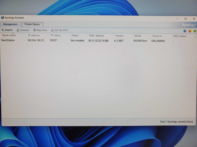 Synology RackStation RS10613xs+ 10-Bay NAS, 2x PSU, No HDD/Caddies _