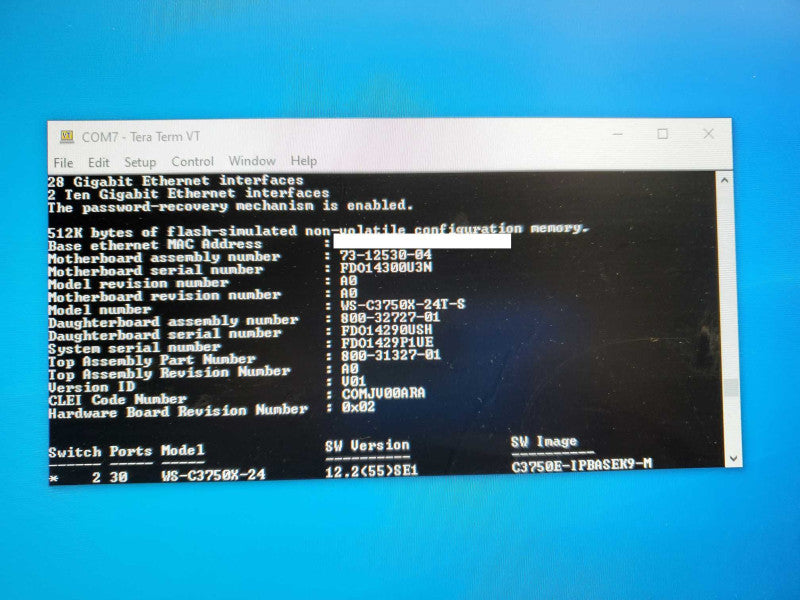 Cisco Catalyst 3750-X WS-C3750X-24T-S Network Switch FACTORY RESET )