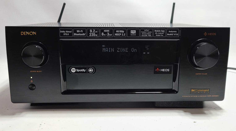 Denon AVR-X4300H 9.2 channel 4K A/V 710W Receiver W/O Remote  $