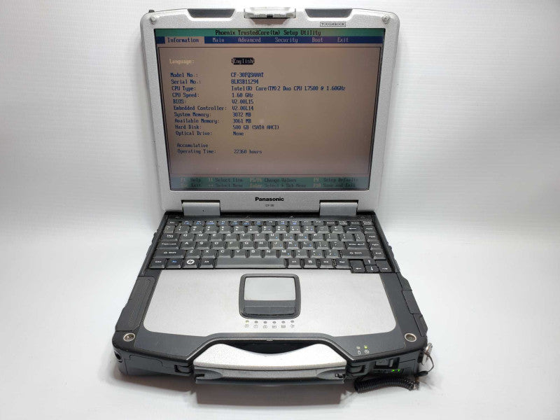 Panasonic CF-30 Core 2 Duo L7500 @ 1.6GHz 4GB Ram 500GB HDD 22360Hrs (