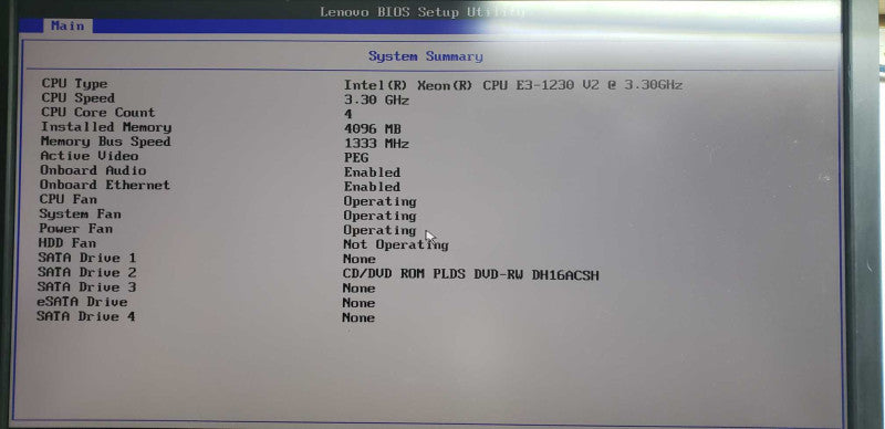 Lenovo thinkstation E31 Xeon E3-1230 V2 @ 3.30ghz / 4gb ram / see notes #