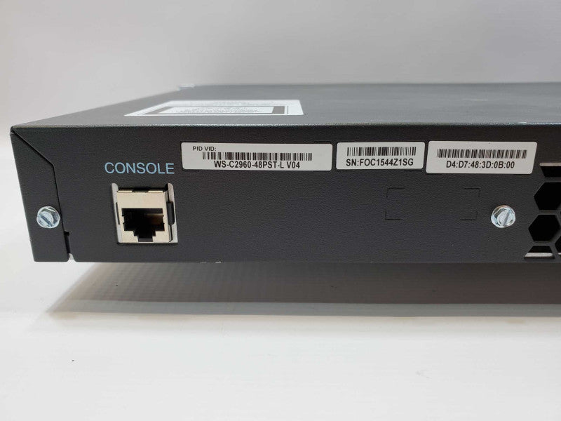 Cisco Catalyst 2960 WS-C2960-48PST-L 48 Port PoE Fast Ethernet Switch 10/100 (