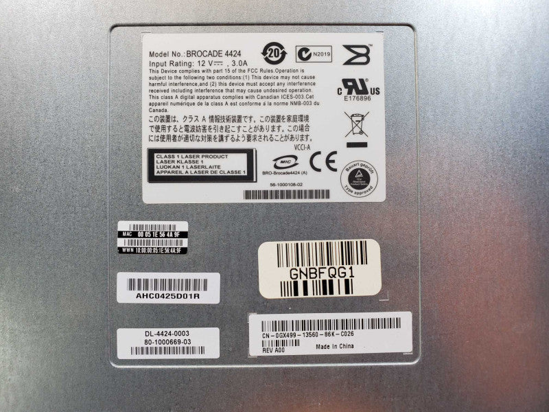 Dell GX499 0GX499 Brocade 4424 M1000E 4Gbps Fiber Channel Switch (