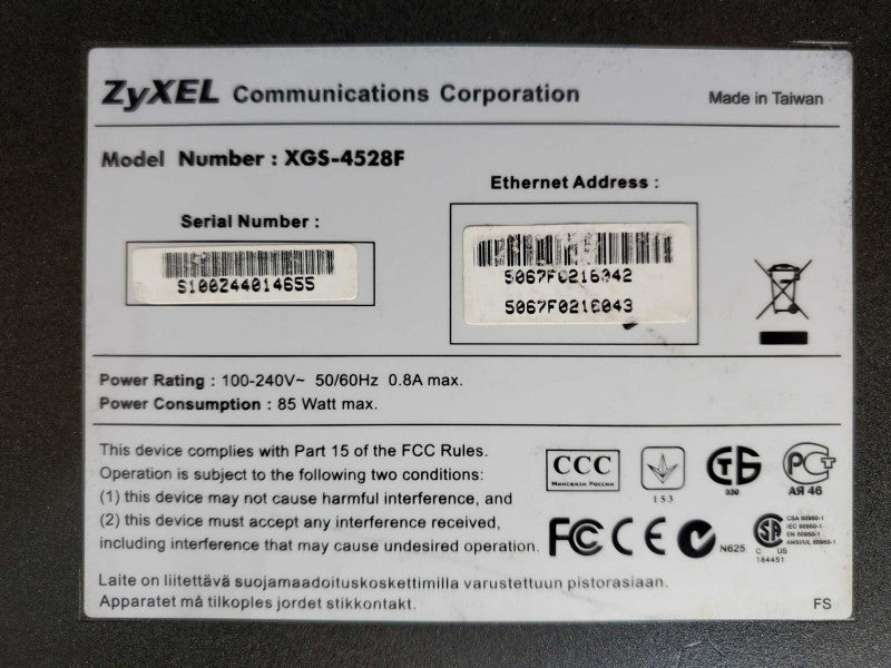 ZyXEL XGS-4528F Switch L3 Managed 24 X 10/100/1000 + 24 X Shared SFP _