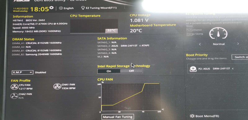 Custom PC I7-4790k @ 4.00ghz / 18gb ram/ quadro k620 gpu / H97M-E Motherboard #