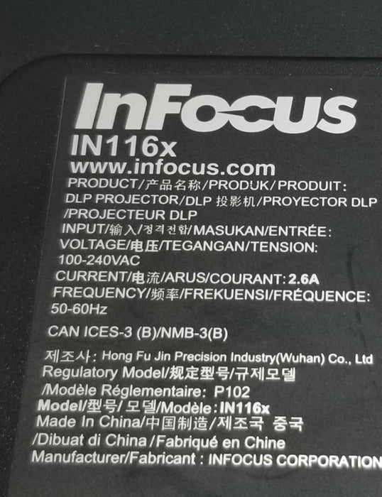 InFocus IN116x DLP Projector 3200 Lumens Bright (3D Ready) HD 1080p, 249 Hrs ~