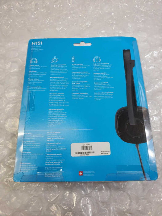 Brand New Logitech 3.5 mm Analog Stereo Headset H151 with Microphone )