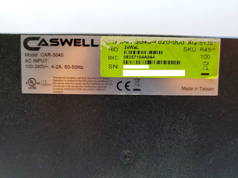 CASWELL CAR-3040 Security Appliance (