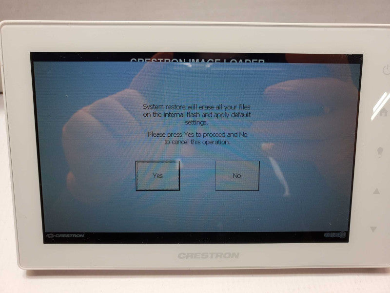 Crestron TSW-750-W-S 7-inch White Touch Screen, Factory reset _
