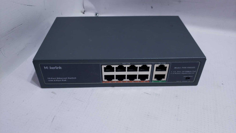 Mokerlink 10-Port Ethernet Switch with 8-Port PoE POE-F082GD [