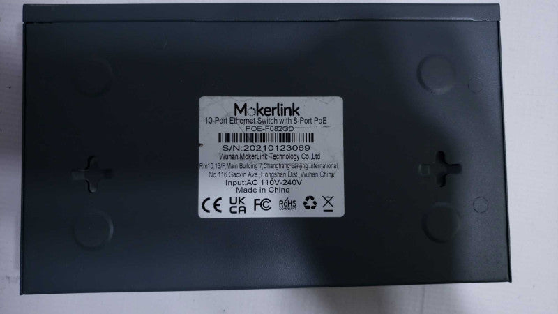 Mokerlink 10-Port Ethernet Switch with 8-Port PoE POE-F082GD [