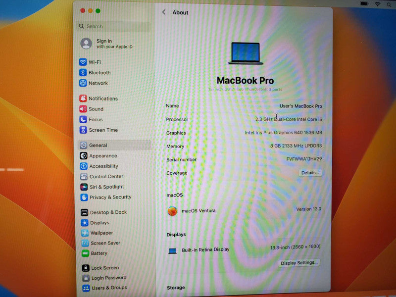 MacBook Pro 2017 13\\" Core i5-7360U @ 2.3 GHz 8GB Ram 500GB SSD *READ* (