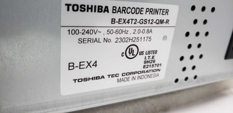 Toshiba Barcode Printer B-EX4T2-GS12-QM-R Barcode Label Printer / see notes #