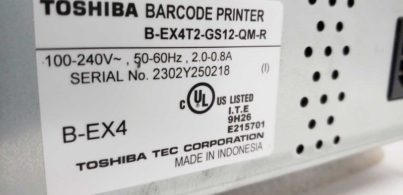 Toshiba Barcode Printer B-EX4T2-GS12-QM-R Label Printer / see notes #