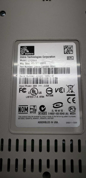 Zebra LP2844 thermal label printer - self tested passed #