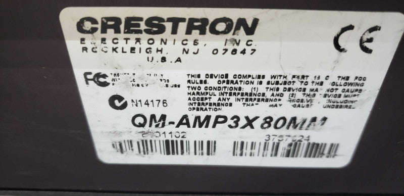 Crestron Qm-amp3x80mm 80w 3 Channel Multimedia Audio Amplifier #