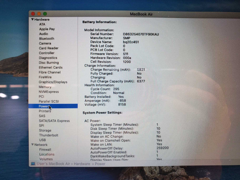 Macbook Air 2017 Core i5-5350U @ 1.8 GHz 8GB Ram 250GB SSD (