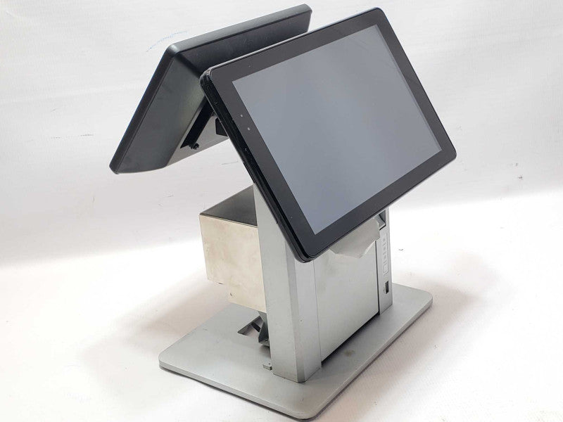 Flytech T635-D31 Dual Monitor POS System, No Power Adapter, AS-IS _