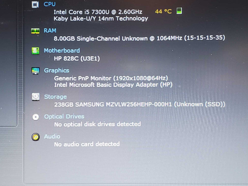 HP EliteBook 840G4, Core I5-7300U 2.6GHz, 8GB DDR4, 250GB SSD, 14\\" _