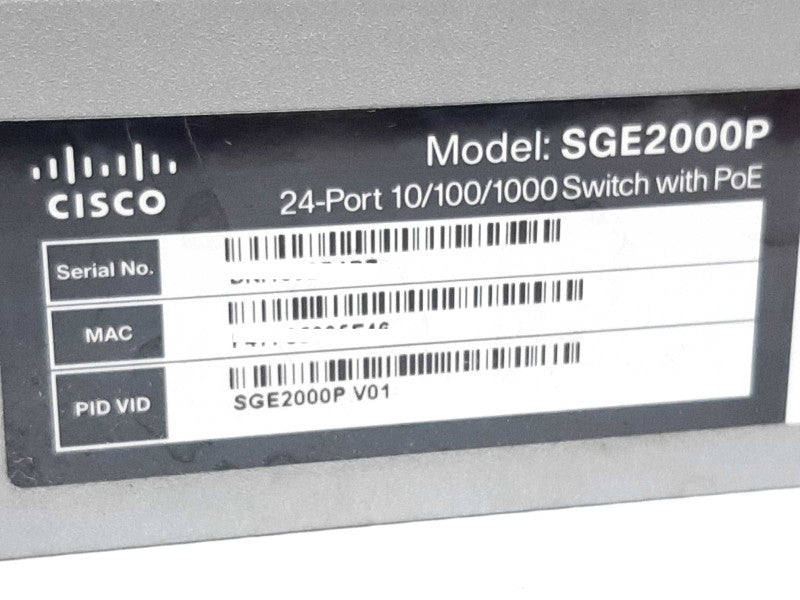 Cisco Linksys SGE2000P 24-Port Gigabit PoE Ethernet Managed Switch +