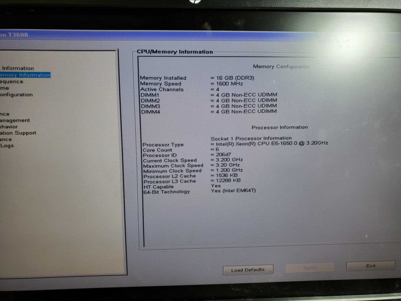 Dell Precision T3600 Xeon E5-1650 0 @3.2GHz 16GB RAM Quadro 200 PERC H310 )