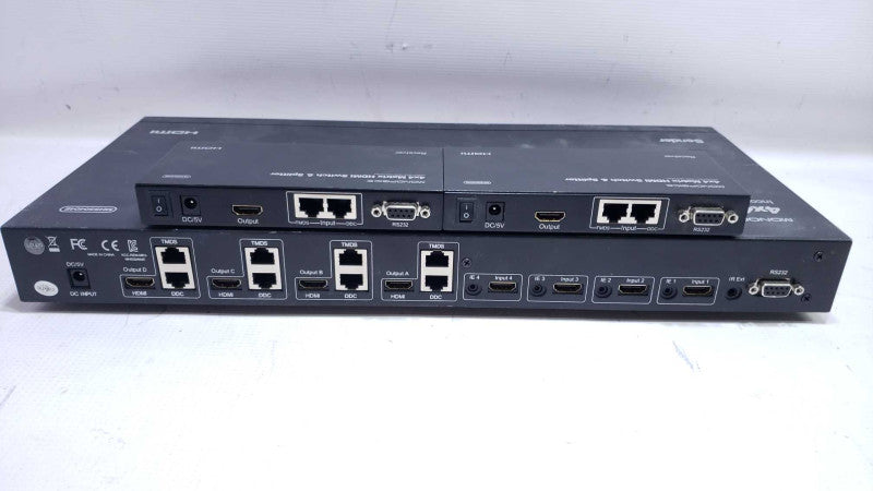 Monoprice - 4X4 Matrix HDMI Switch & Splitter SENDER MHSS0404E w/ 2xReceiver [