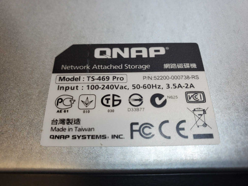 QNAP TS-469 Pro Drive Enclosure NAS Network Storage Drive - 2TB (4x 500GB) (