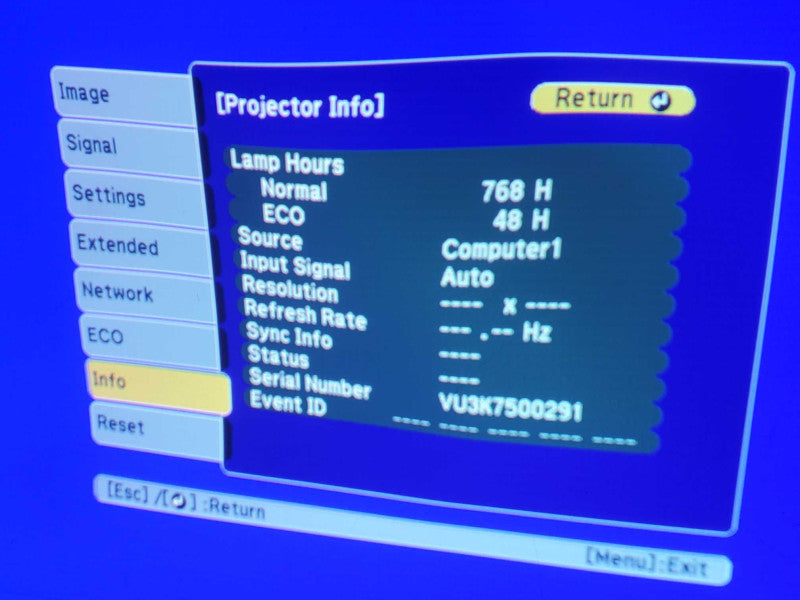 Epson PowerLite X27 Projector H692A, HDMI, 768 Lamp Hours _