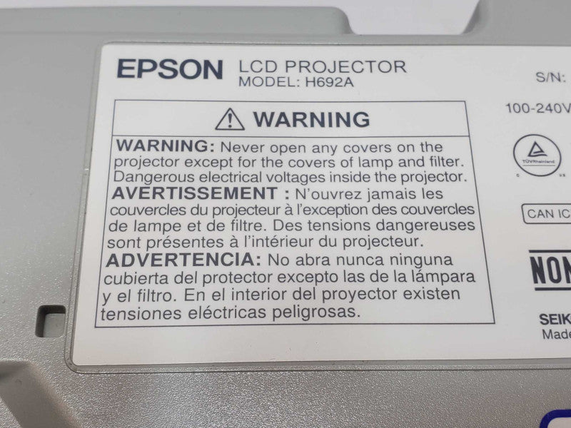 Epson PowerLite X27 Projector H692A, HDMI, 2070 Lamp Hours _