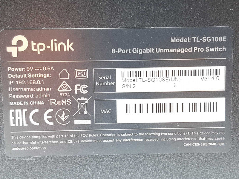 TP-Link TL-SG108E 8-Port Gigabit Unmanaged Pro Switch +