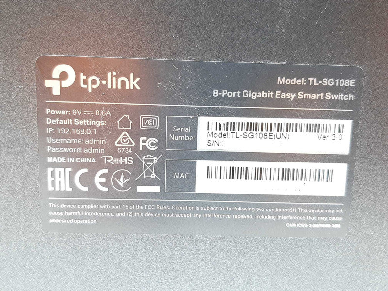 TP-Link TL-SG108E 8-Port Gigabit Easy Smart Switch +