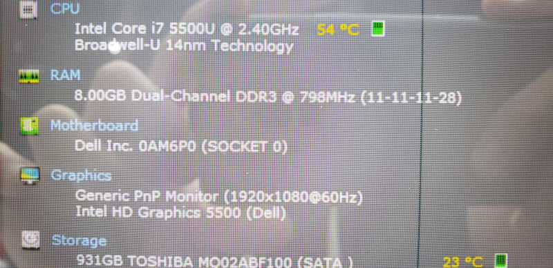 Dell Inspiron 15 7548 i7-5500u @ 2.40ghz / 8gb ram / 931gb HDD / 15.6\\"  #