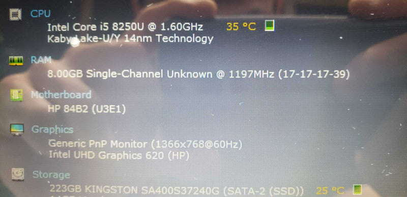 HP 14-CF0008ca i5-8250u @ 1.60ghz / 8gb ram / 240gb ssd / 14\\" #