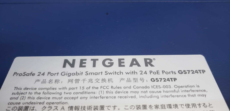 Netgear GS724TP 24x port gigabit PoE switch / factory reset  #