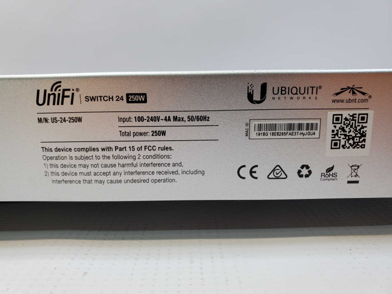 Ubiquiti Networks UniFi US-24-250W 24-Port Serial Switch *Factory Defaulted* (