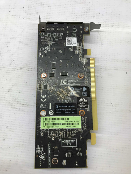 AMD Radeon Pro WX 2100 2GB GDDR5 Professional Video Graphics Card [