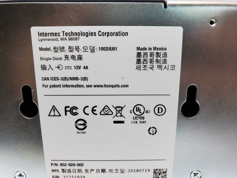 Intermec 852-920-002 1002UU01 CK70 CK71 Communication Flex Dock Charger Cradle _