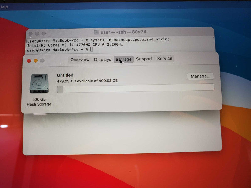 Macbook Pro 2014 15\\" Retina Core i7-4770HQ @ 2.2GHz 16GB Ram 500GB SSD (