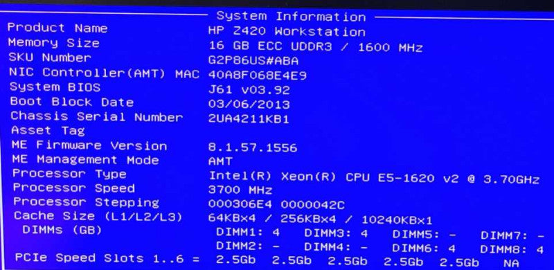 HP Z420 Xeon E5-1620 V2 3.7GHz 16GB RAM Nvidia Quadro K2000 2GB NO HDD NO OS QTY $