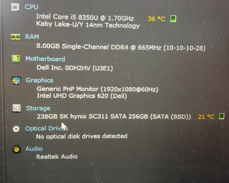Dell Latitude 5490 14\\" Laptop i5-8350U @1.7GHz 8GB RAM 256GB SSD  )