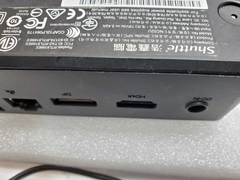 Shuttle Mini PC, Celeron 3855U 1.6GHz, 2GB RAM, 120GB HDD, No Power Adapter _