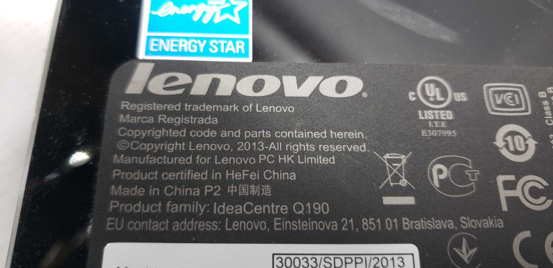 Lenovo Ideacenter Q190 thinclient Celeron 1017U @ 1.6ghz / 4gb ram #