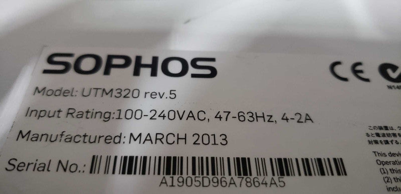 Sophos UTM320 Rev5 business network Unified protection #