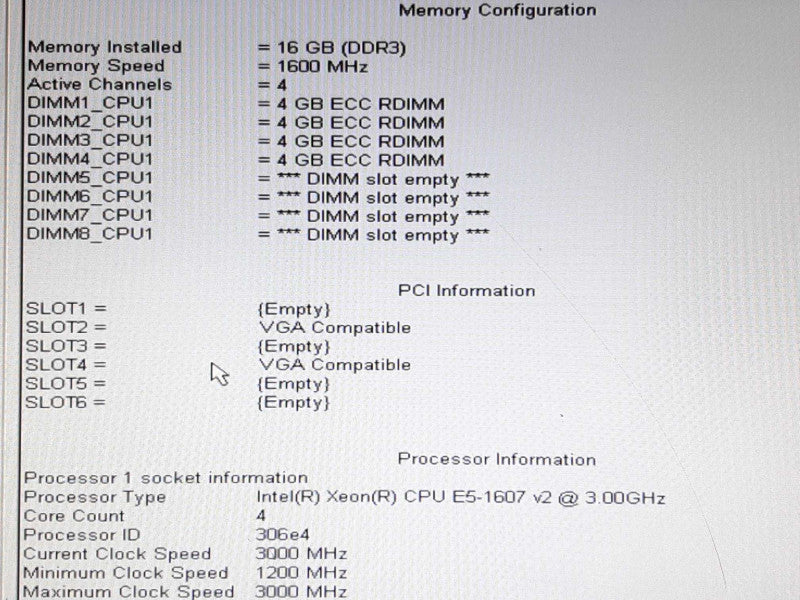 Dell Precision T3610 Xeon E5-1607v2 @ 3GHz 16GB RAM 2x FirePro V3900 -No HDD +