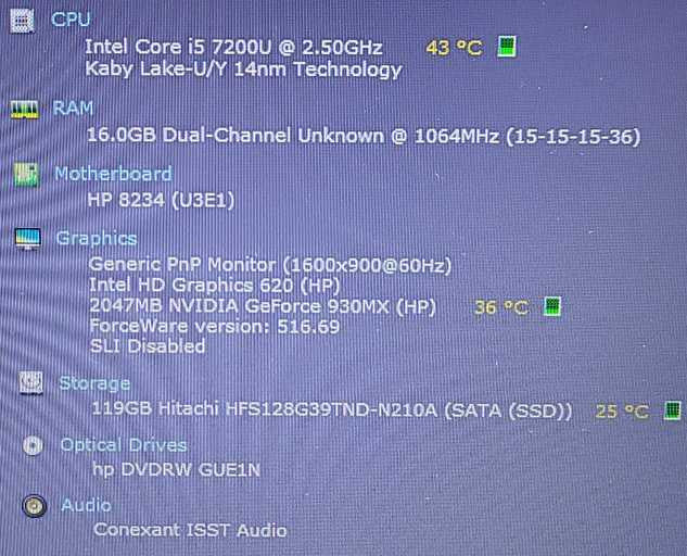 HP ProBook 470 G4 i5-7200U 2.5GHz 16GB RAM 128GB SSD Nvidia Geforce 930MX 2GB 17.3\\" $