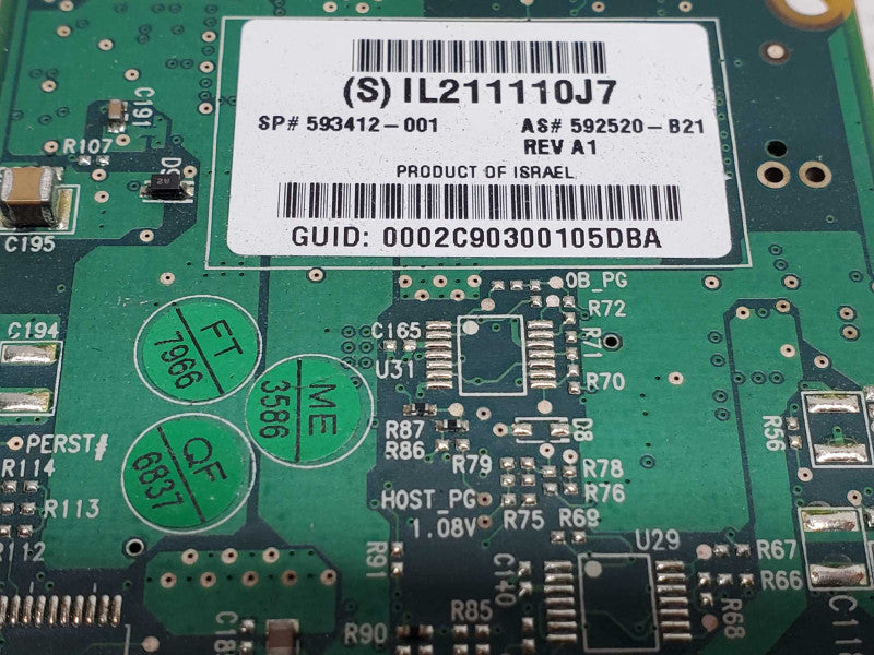 HP 40GB PCIe Dual Port 2.0 Network Adapter for ProLiant 593412-001 FH _