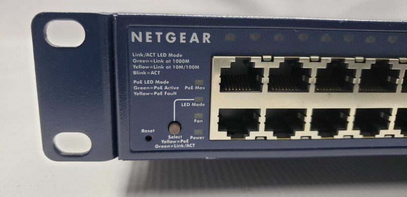 netgear proSafe 48x port gigabit smart switch GS748TP / FAC. RESET #