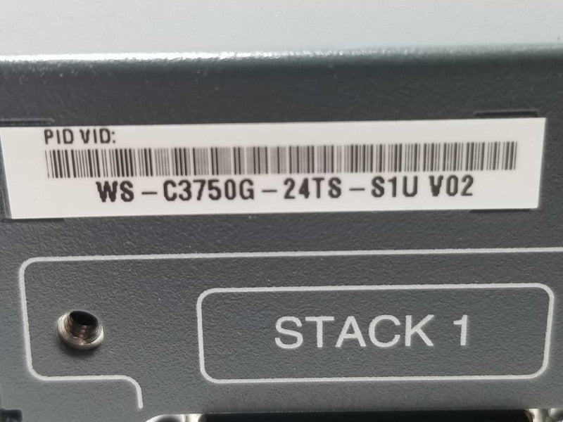 Cisco Catalyst 3750G 24 Port Gigabit Ethernet Switch WS-C3750G-24TS-S1U ~