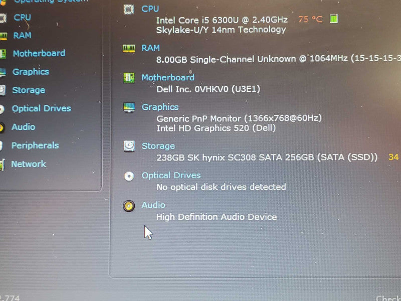 Dell Latitude E5470, Core I5-6300U 2.4GHz, 8GB RAM, 256GB SSD with Power Adapt _