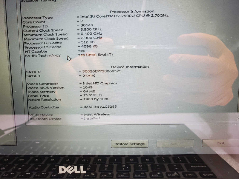 Dell Inspiron 13-5379, Core I7-7500U 2.7GHz, 8GB DDR4, 120GB SSD, 13.3\\"  _